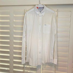 Faconnable White Seersucker Men's Button Down Dress Shirt